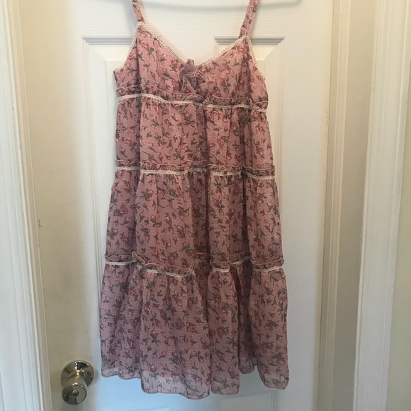 OLIVEdesOLIVE Dresses & Skirts - Pink Floral Ruffle Babydoll Girly Dress